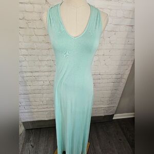 Revolve Tylie Cowrie Open Back Maxi Dress w/ Shell Accents | Glass | XS